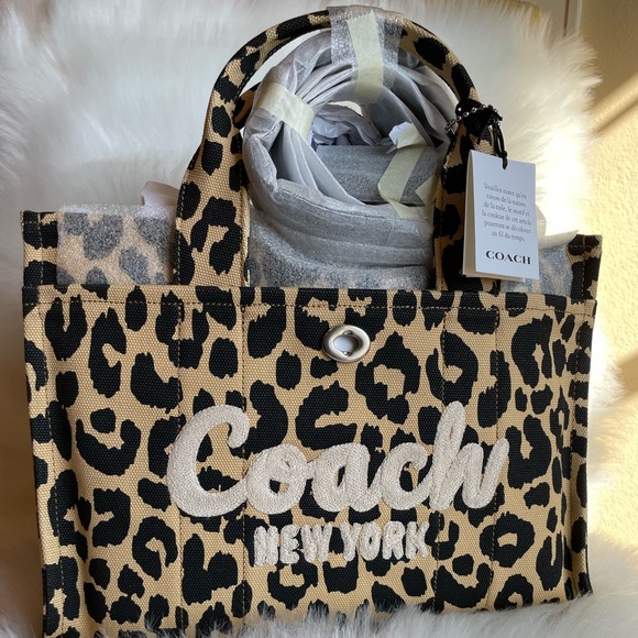 Coach Leopard Canvas Tote Bag Nwt - Picture 9 of 11